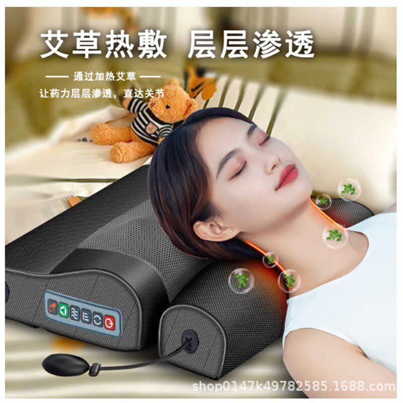 揉捏按摩枕颈部腰部背部多功能腰椎靠垫颈椎按摩器家用按摩仪礼品