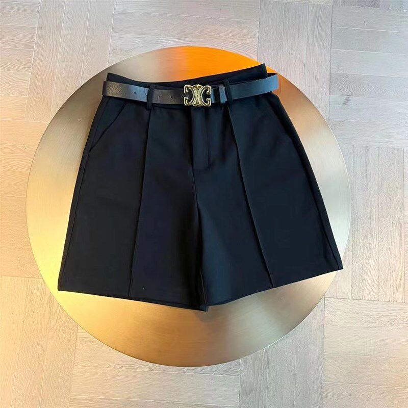 高端西装短裤高级垂感夏季2022新款女装高腰直筒休闲阔腿裤五分裤