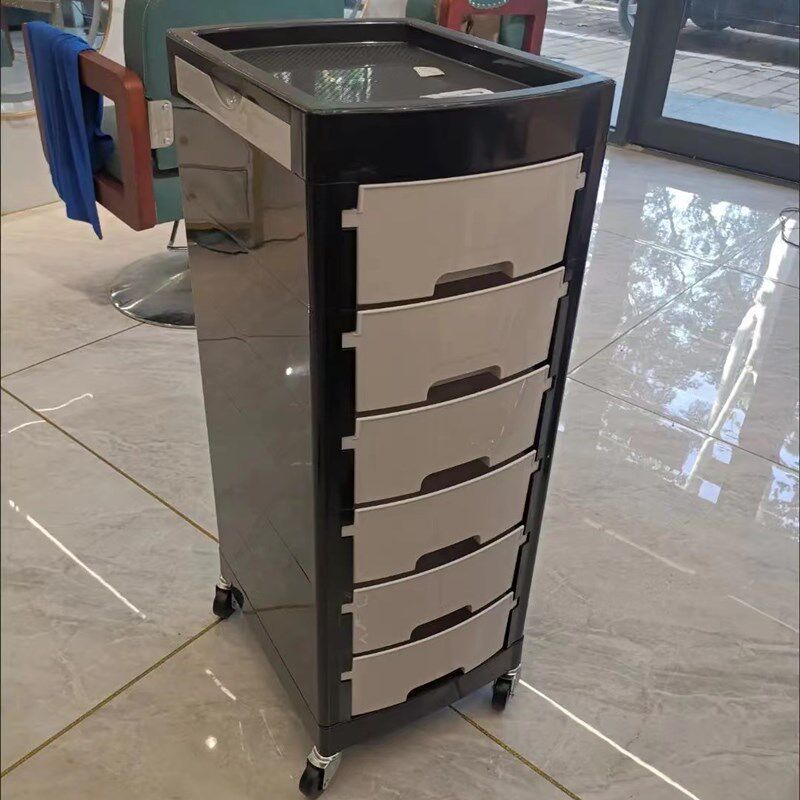 美容美发发廊工具车塑料推车日式复古六层抽屉剪发理发烫染车杠