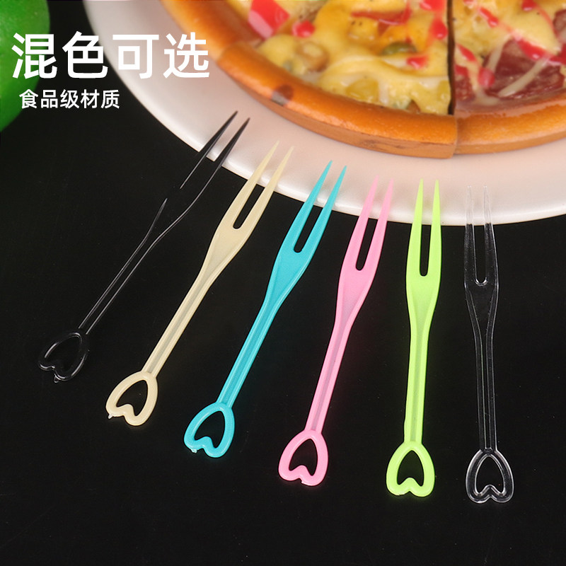 水果叉子一次性塑料叉子透明单独包装商用水果店整件叉果盘水果签