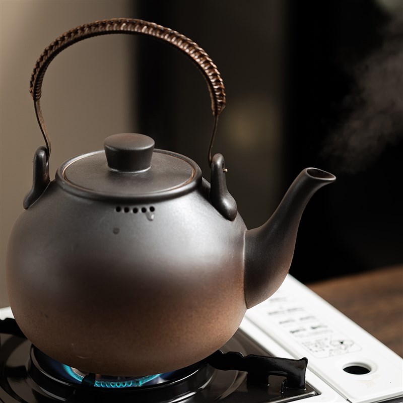 粗陶提梁壶2L大容量煮茶壶电陶炉煮茶器明火养生陶壶带过滤烧水壶