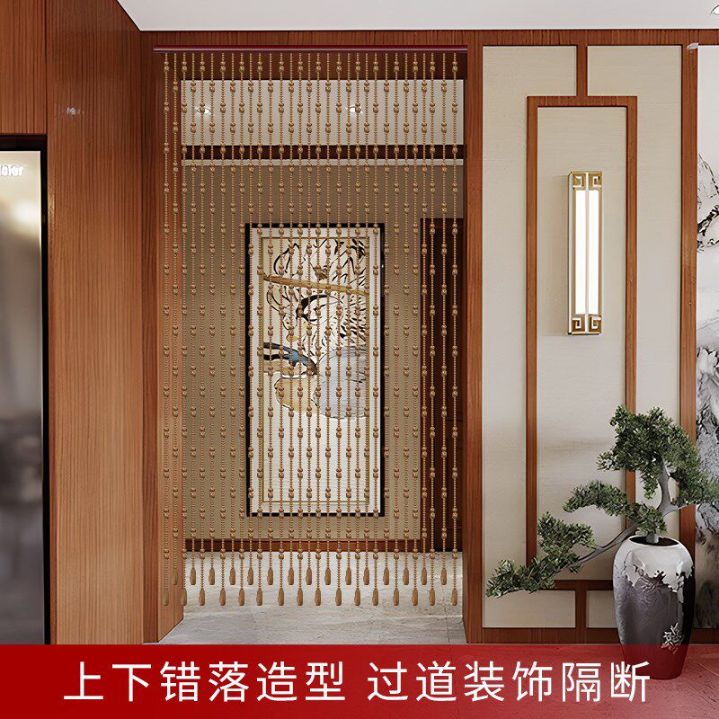金丝檀木葫芦珠帘门帘隔断帘门对门客厅卫生间过道卧室中式挂帘子