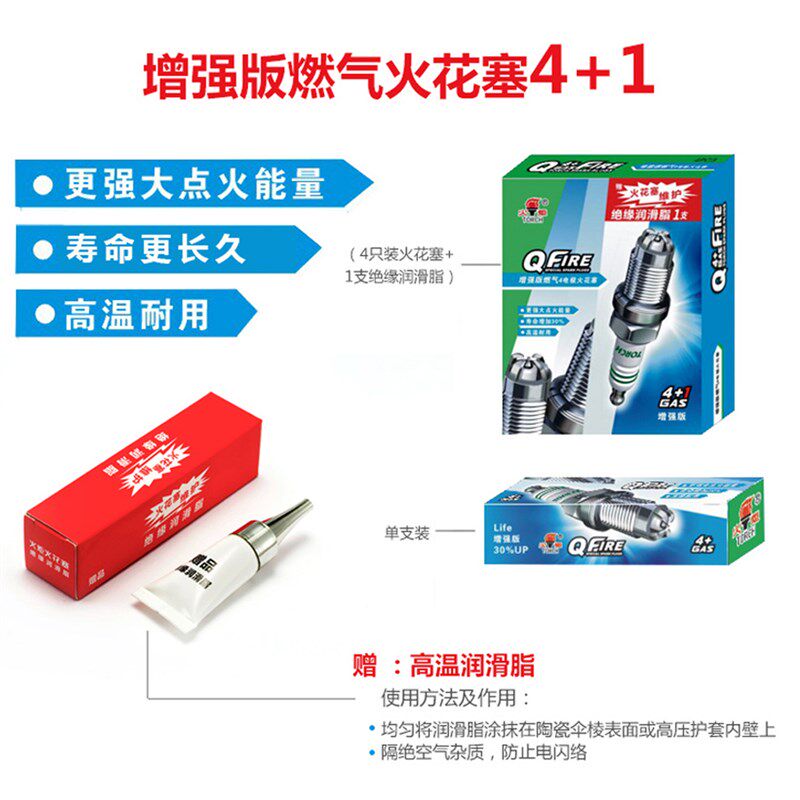 适用帝豪DVVT帝豪GL/GS海景远景火炬四极英伦铱金油气两用火花塞