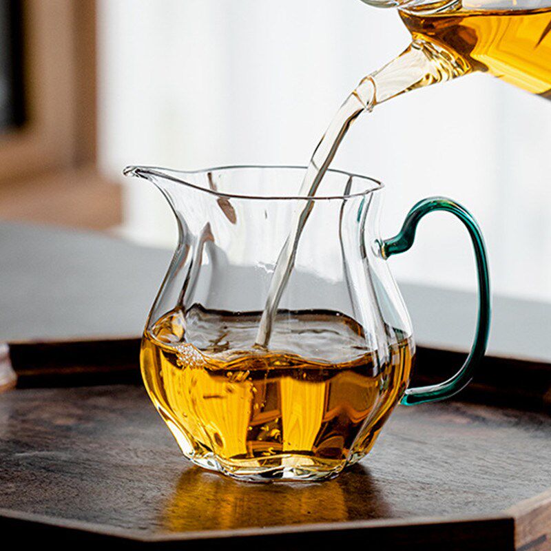 玻璃公道杯带把加厚耐高温公平杯功夫茶具配件公杯分茶器大号茶海