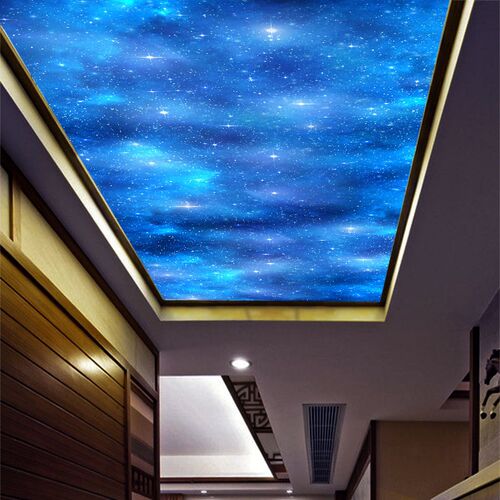 宇宙星空走廊吊顶玻璃过道客厅装饰亚克力透光板艺术天花灯板造型