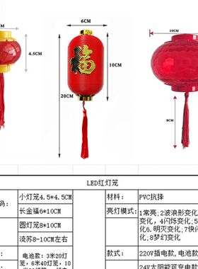 春节装饰挂件红色小灯笼庭院布置过年带电的节日活动彩灯新年挂饰