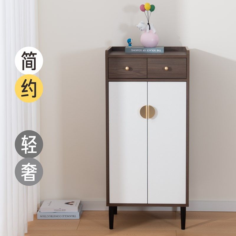 新款入户门小鞋柜窄款家用门口楼道鞋架小户型电梯口玄关柜子定制