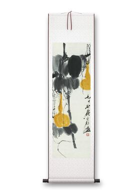 齐白石《福禄双全》客厅书房茶室装饰画挂画玄关水墨高清卷轴字画