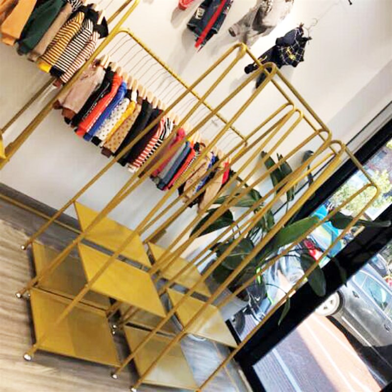 简约正挂展示架落地式单件挂衣架女装店中岛橱窗货架陈列架单挂架
