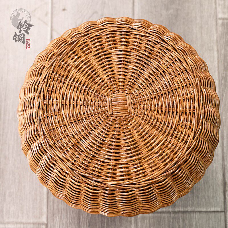 手工编织天然植物藤棒棒糖蒲团椅手工编织家用防尘新中式饭厅别墅