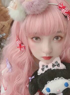 原宿软妹lolita假发女长发甜美可爱空气刘海长卷发型街拍彩色假毛