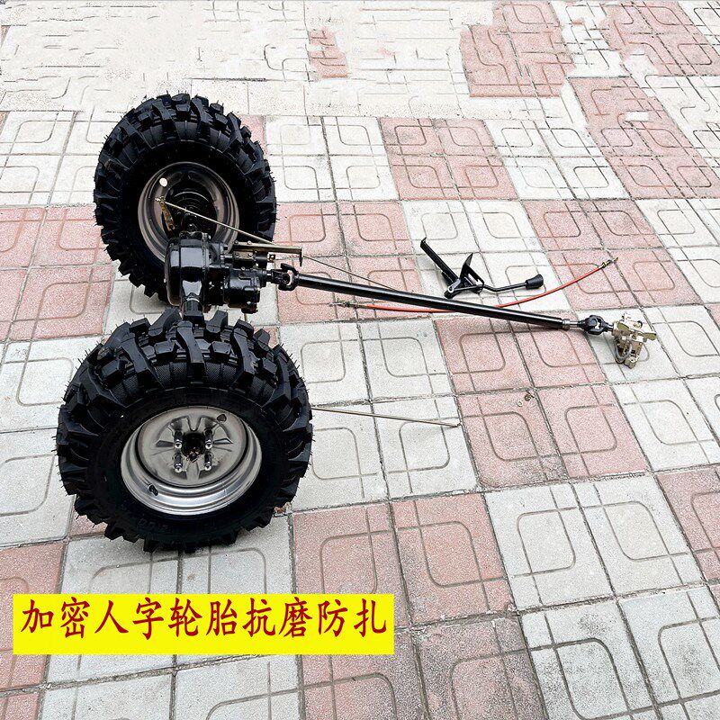 两轮摩托改装三轮车配件传动后桥带高低速倒档加密人字胎板簧刹车