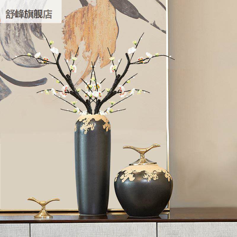 新中式陶瓷摆饰高端内客厅花瓶茶具桌面酒玄关禅意家居装柜饰室品