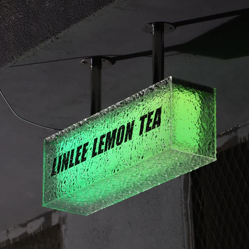 石头纹亚克力灯箱定制 挂墙式双面发光广告牌遥控led七彩门头招牌