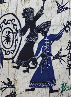 苗族手工艺蜡染画芦笙舞布艺壁画客厅餐厅酒吧民宿装饰画民族工艺