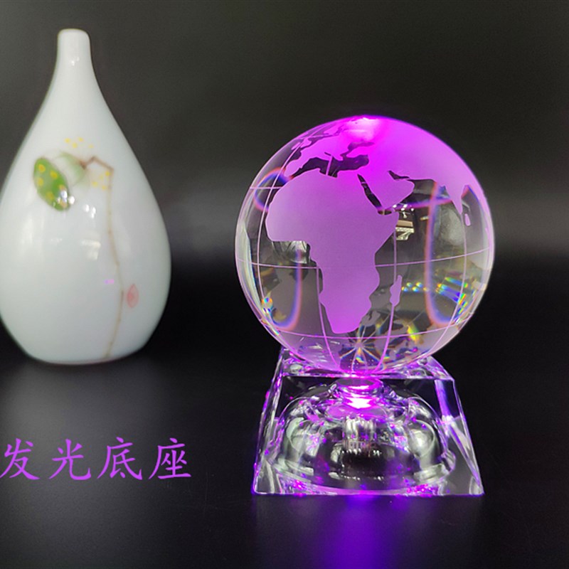 水晶地球仪家居工艺品客厅办公室书桌装饰品奖杯奖牌配件送礼摆件