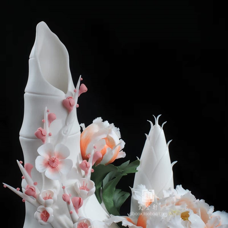 节节高 德化白瓷瓷花花卉植物摆件工艺品装饰品家居摆设创意礼品