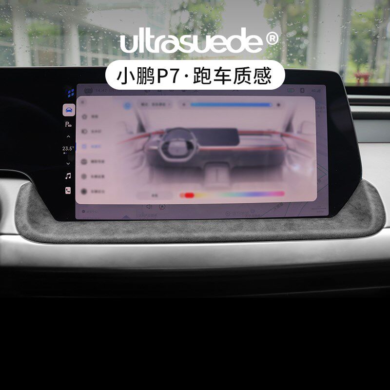 适用于小鹏P7/P7i导航面板中控仪表屏幕垫改装车内装饰内饰翻毛皮