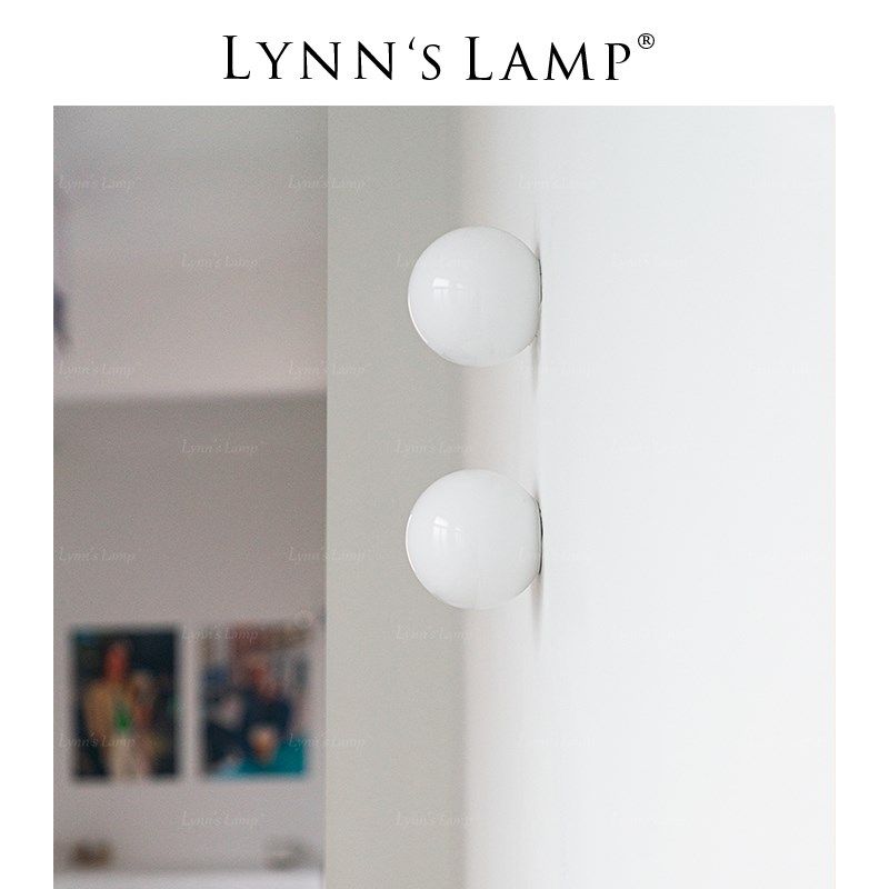 Lynns立意 奶油风圆球壁灯 床头卧室走廊阳台镜前灯包豪斯餐厅灯