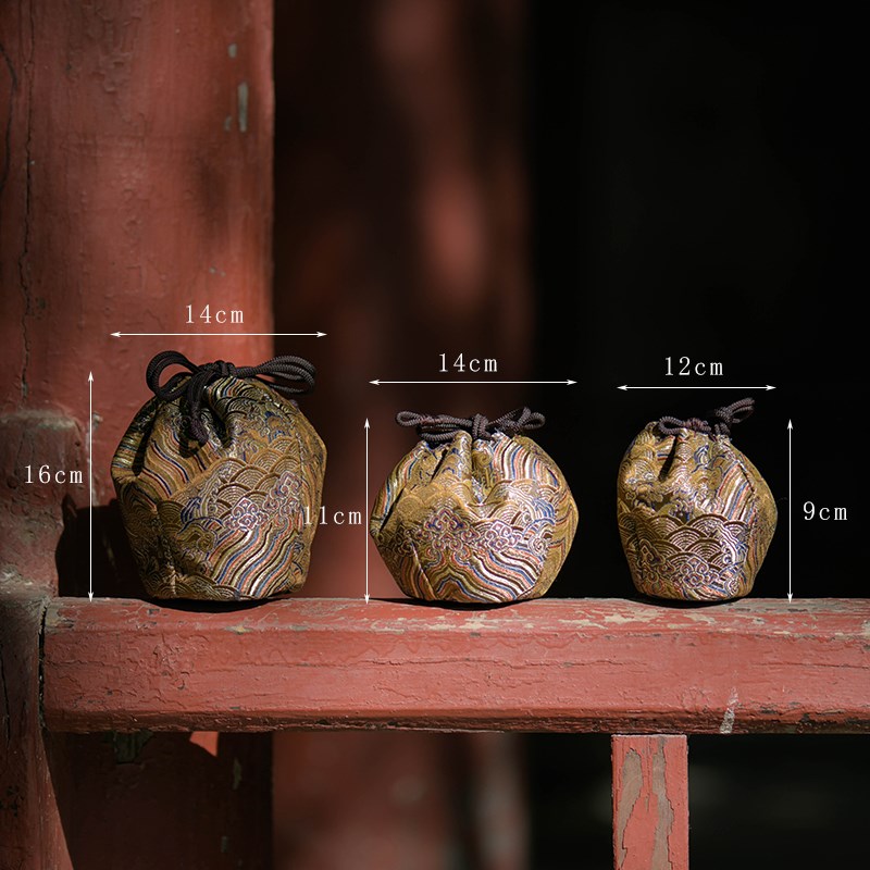 茶具袋子布袋 传统纹饰宋锦织锦布包 茶壶收纳包 紫砂壶快客杯袋