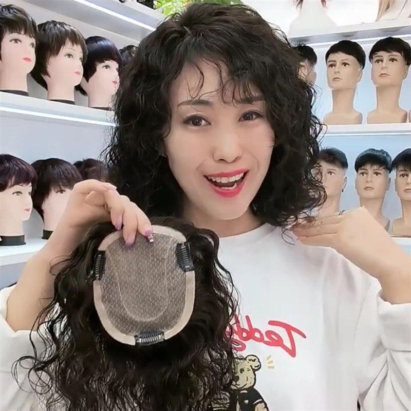 假发女片头顶假发片真发发顶补发隐形轻薄款增发量中年女士补发片
