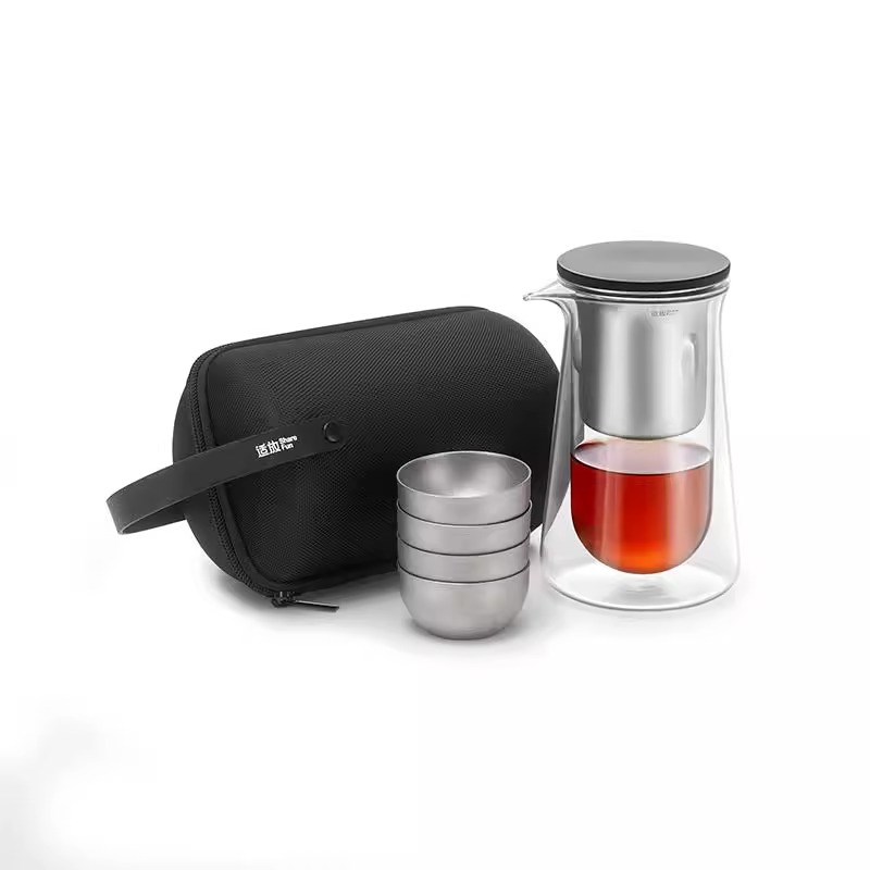 便携式高级旅行茶具磁吸飘逸杯露营快客杯泡茶壶套装户外喝茶装备