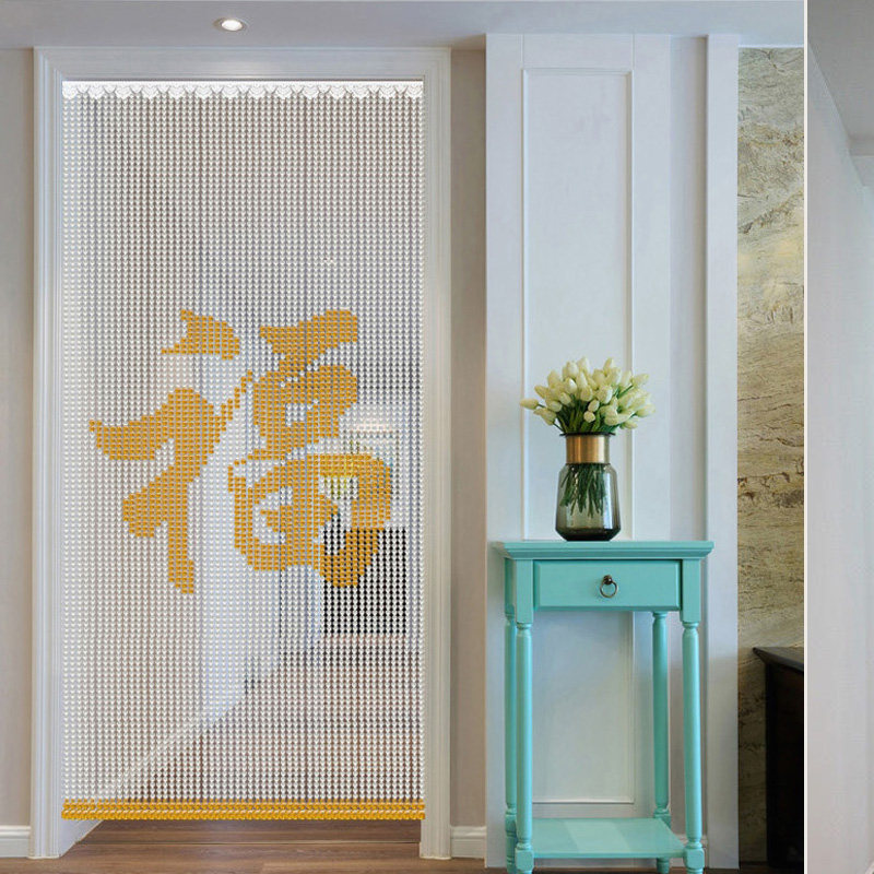 福字水晶珠帘定制logo图案广告卡通 房门帘装饰隔断帘 婚庆喜字帘