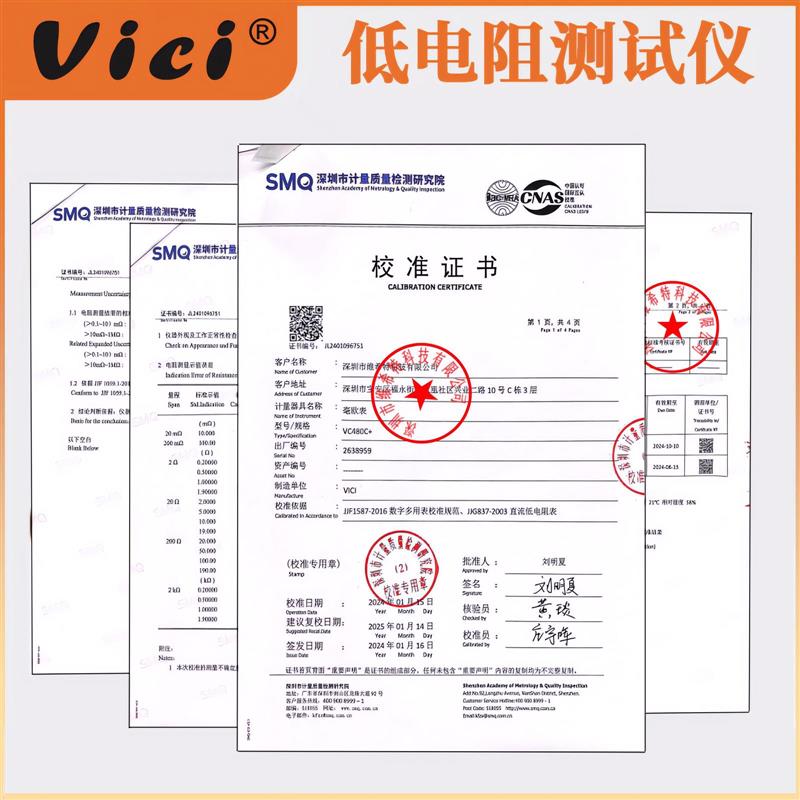 VICI维希特高精度毫欧表VC480C+直流低电阻测试仪 等电位测试仪