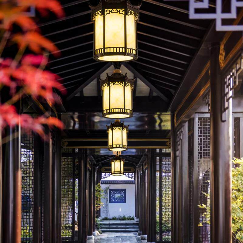 凉亭吊灯新中式室外庭院花园葡萄架吊灯亭子廊架复古户外吊灯防水