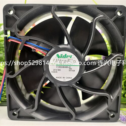全新NIDEC V12E24BHB5-51 V12E24BS2B5-07Z02 12CM 24V变频器风扇