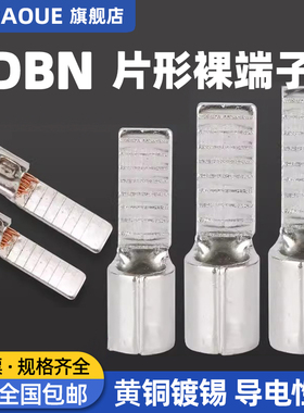 片型接线端子DBN插针形黄紫铜线耳铜鼻子1.25/2/5.5-10/14/18插片