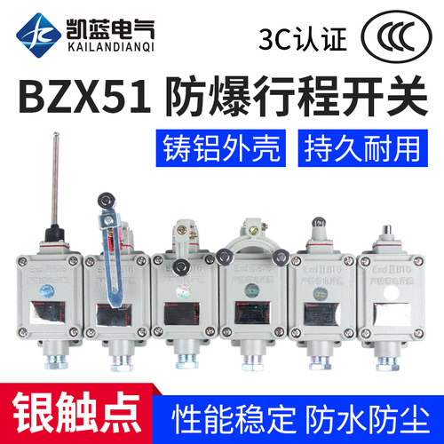 防爆行程开关BZX51-5Z/L/N/S/T 限位开关滚轮柱塞式触头