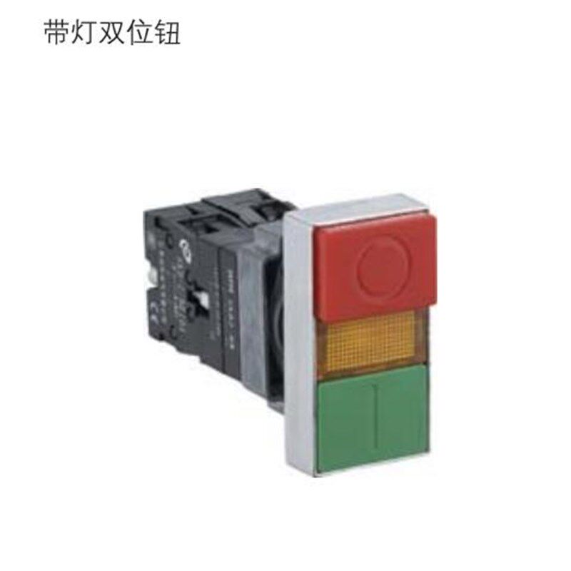 双科电气 金属基座带灯型双位控制复位按钮开关 XB2 SKB2-BW820