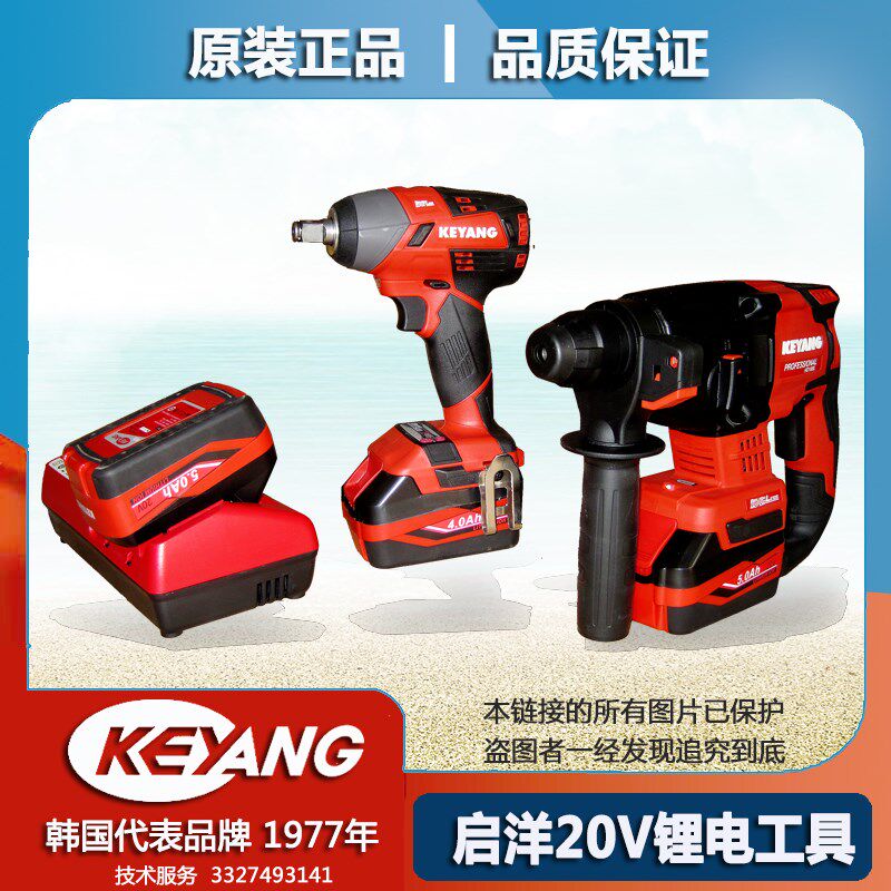 启洋20V充电式电锤钻角磨机电动扳手 充电器 4.0/5.0 锂电池 配件