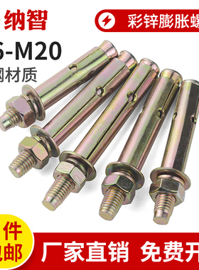 彩锌膨胀螺丝螺栓拉爆爆炸螺丝外蓬胀钉胀管 M12M14M16M18M20