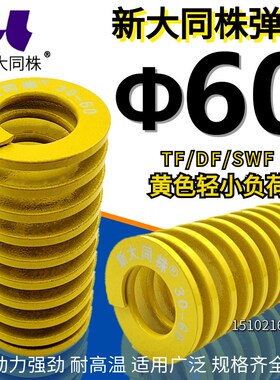 新大同株模具弹簧进口弹大同弹簧TF黄色日标矩形弹簧60*60-300