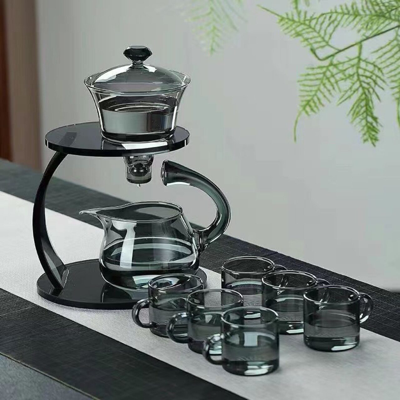 磁吸茶具套装全自动泡茶高硼硅玻璃茶具套装礼盒套装商务茶壶