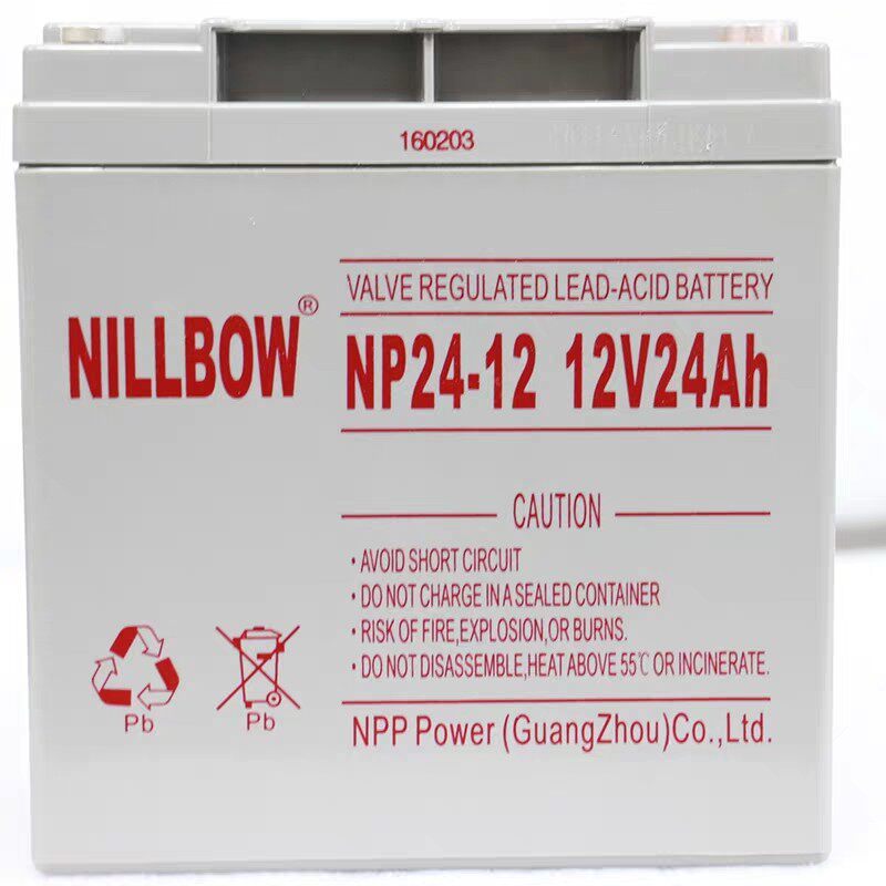 力宝蓄电池12V24AH铅酸NILLBOW免维护NP24-12机房基站UPS电源包邮