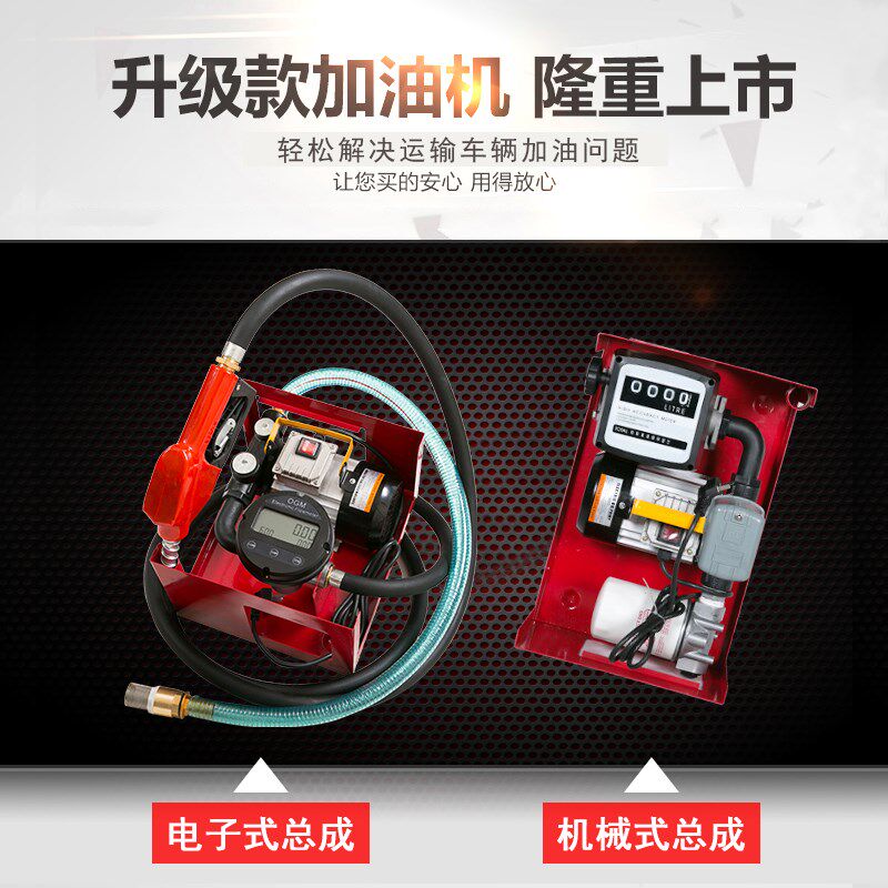 电子计量计价加油泵12V24V220V电动抽油泵柴油泵吸油泵小型加油机