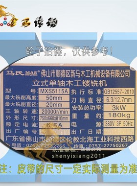 马氏MAS新马木工机械设备立式单轴木工镂铣机MXS5115A皮带950*30