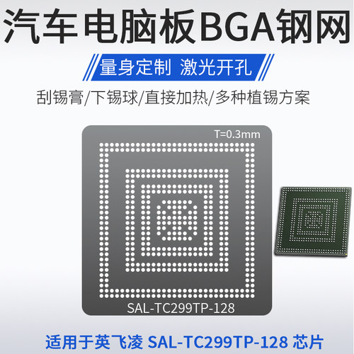 汽车电脑板BGA芯片SAL-TC299TP-128植锡网TC290/TC297/TC298钢网