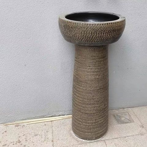 柱盆工业风洗手台盆一体立柱式洗脸盆户外庭院酒店阳台水池落地式