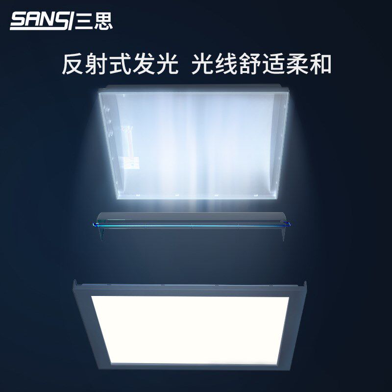 三思led照明智能集成吊顶嵌入式厨房平板铝扣板卫生间面板厨卫灯
