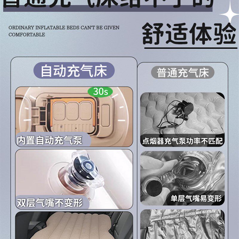 奥迪A4L汽车专用车载自动充气床垫后排后座睡垫改睡觉神器A4小床