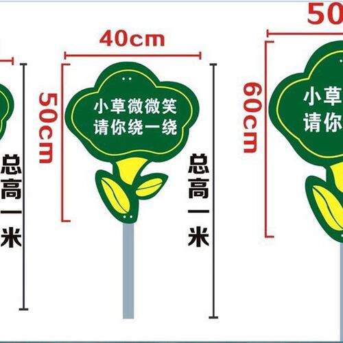 小草牌爱护花草标识牌草坪警示牌文明养犬牌绿化养护牌垃圾分类牌