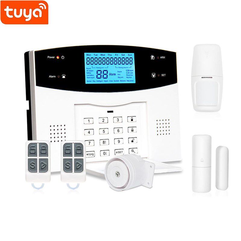Tuya涂鸦WIFI+GSM报警器双网防盗报警主机外贸出口涂鸦wifi报警器