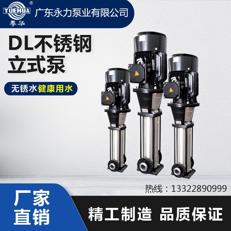 粤华DL5-不锈钢电动高扬程水泵永力耐腐蚀机械密封大流量铜芯液体