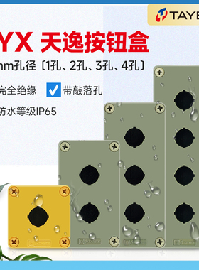 上海天逸按钮盒防水防尘 TYX1开关接线控制盒1孔黄色灰色 ABS塑料