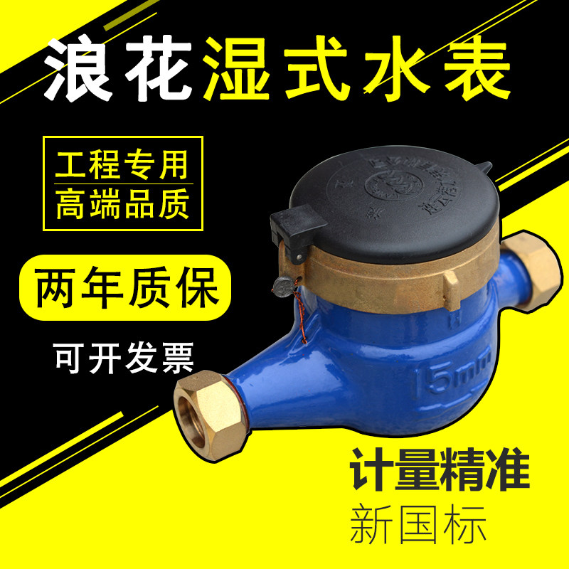 浪花水表连云港家用自来水4分接头止回阀国标6分冷水全铜大全指针