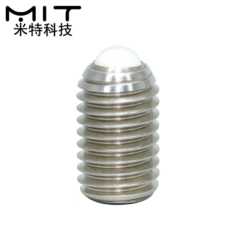 BPRJ树脂球头柱塞M6 8 10螺纹定位柱弹性万向珠滚动型玻珠螺丝钉